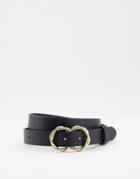 Pieces Twisted Double Circle Belt In Black