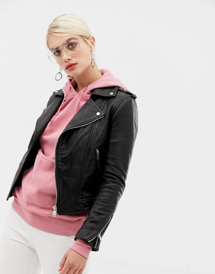 2ndday Major Classic Leather Jacket - Black