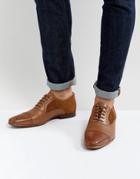 Asos Brogue Shoes In Tan Leather With Suede Detail - Tan
