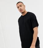 Asos Design Tall Oversized T-shirt With Crew Neck In Black