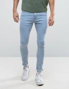 New Look Super Skinny Jeans In Light Wash - Blue