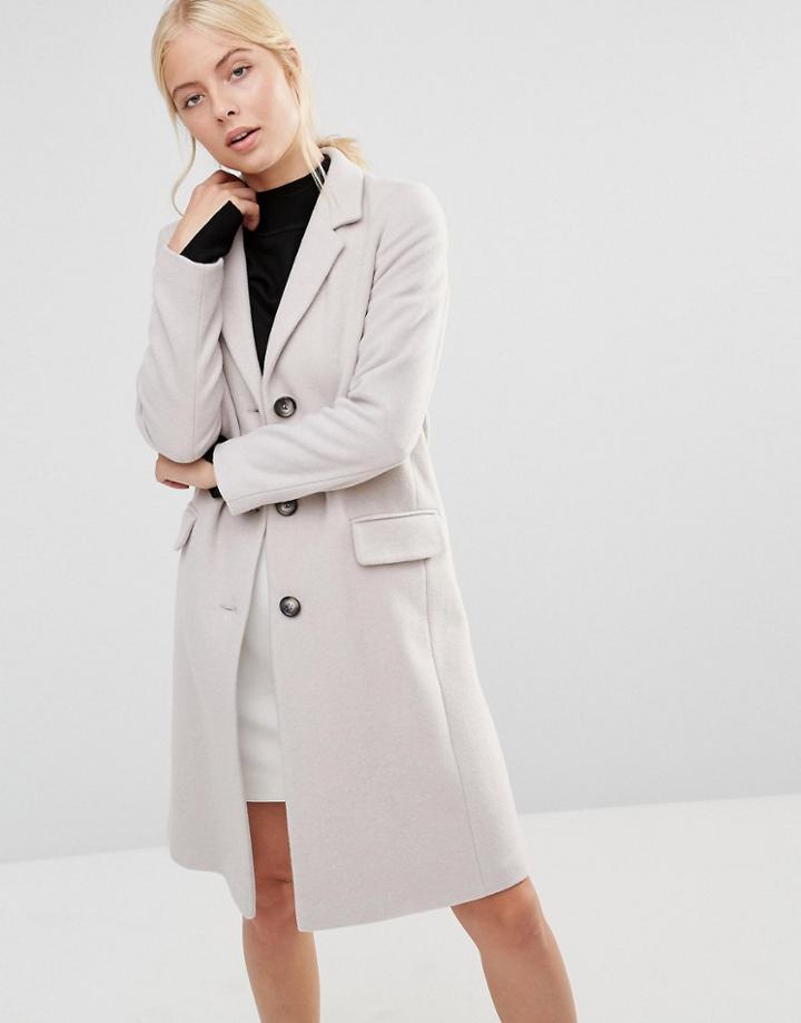 Helene Berman College Coat In Cream - Cream
