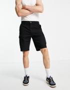 Jack & Jones Intelligence Twill Cargo Shorts In Black