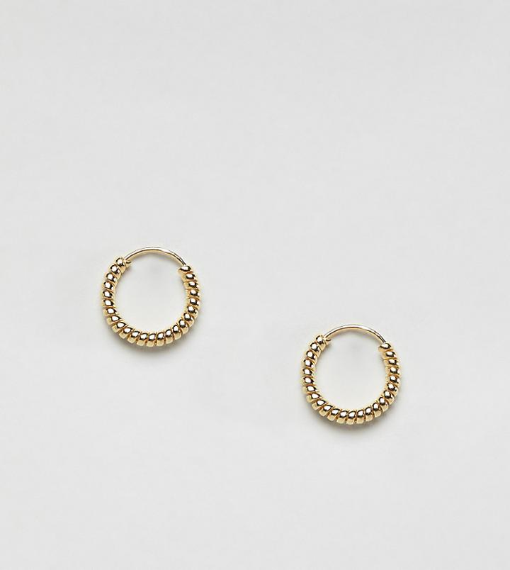 Kingsley Ryan Sterling Silver Gold Plated Chain Wrap Hoop Earrings - Gold