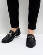 Asos Design Loafers In Black Leather With Tassels - Black