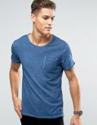 Casual Friday Washed T-shirt With Pocket - Blue