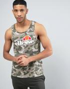 Ellesse Tank With Classic Logo In Camo - Green