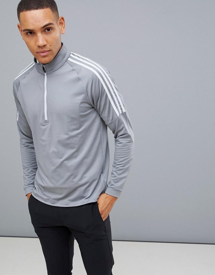 Adidas Golf Half Zip Sweat In Gray - Gray