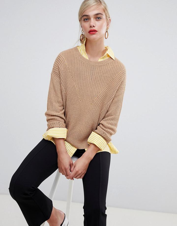 Stradivarius Basic Knitted Sweater - White