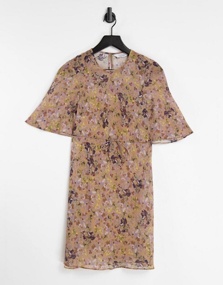 & Other Stories Ditsy Floral Print Mini Dress In Yellow