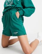 Pull & Bear Logo Shorts In Green - Part Of A Set