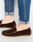 Tommy Hilfiger Suede Alfa Loafers - Brown
