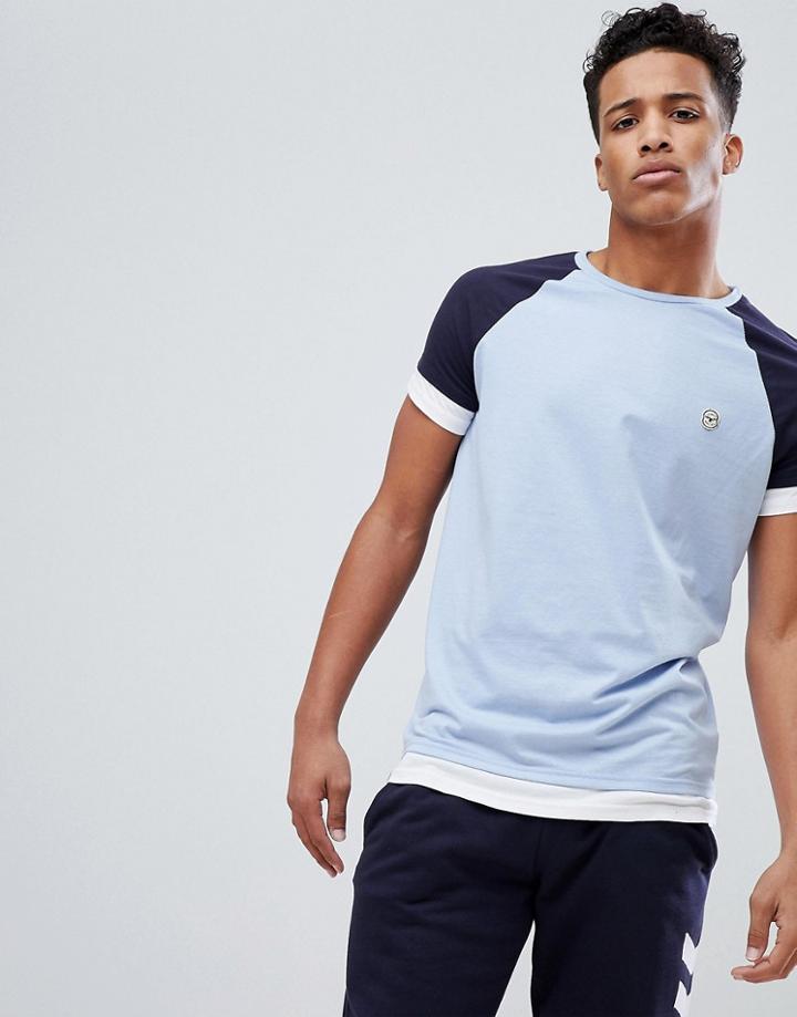 Le Breve Raglan Layer T-shirt - Blue