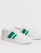 Asos Design Defeat Sneakers In White And Green - White