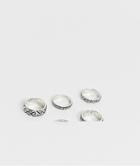 Reclaimed Vintage Inspired Ring Pack With Emboss Detail In Silver Exclusive To Asos - Silver