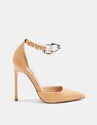 Topshop Chain Detail Court Heels In Beige-neutral