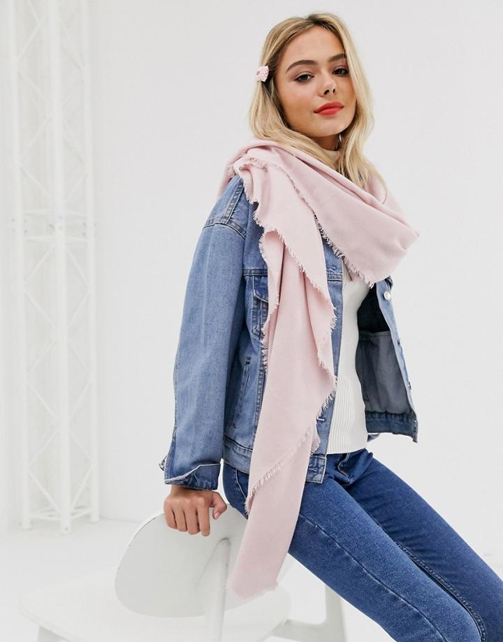 Asos Design Long Neppy Woven Scarf With Tassels In Orange