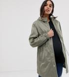 Asos Design Maternity Lightweight Parka With Jersey Lining - Green