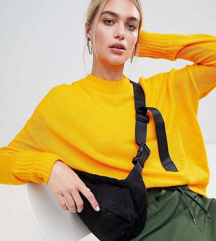 Weekday Soft Knit Tunic Sweater-yellow