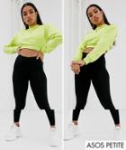 Asos Design Petite 2 Pack High Waisted Leggings In Black Save - Black
