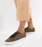 Asos Design Daisy Sneakers In Leopard Print - Multi