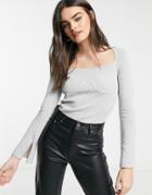 Asos Design Set Sweater With Cup Detail In Gray-grey