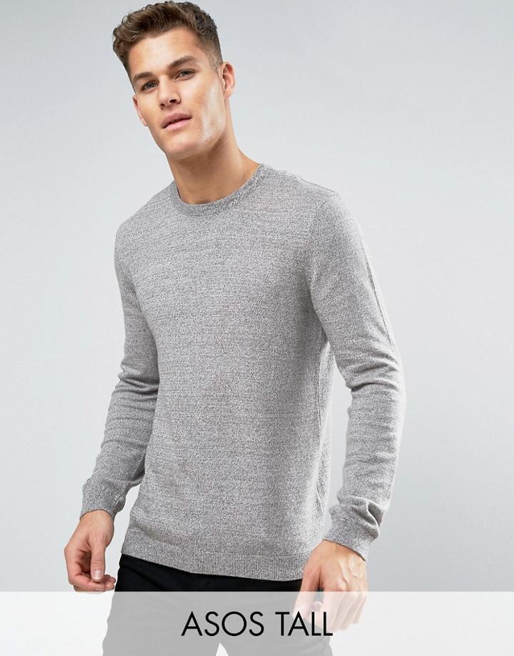 Asos Tall Cotton Crew Neck Sweater - Gray