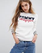 Tommy Hilfiger Contrast Logo Sweatshirt - White