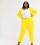 Asos Design Curve Pop Slim Suit Pants-yellow