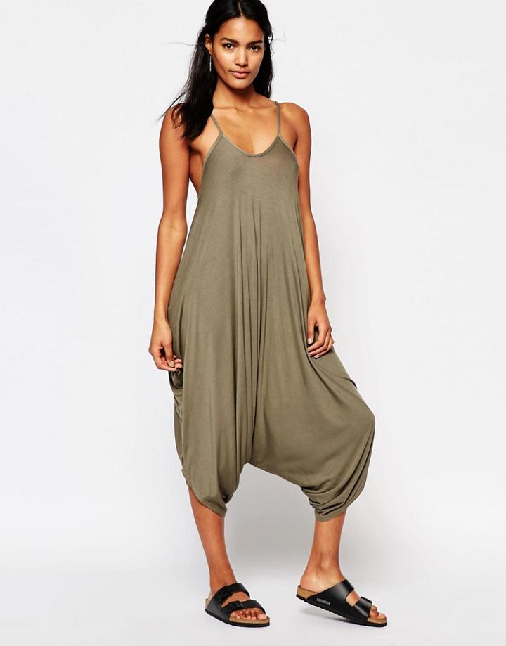 Stitch & Pieces Relaxed Jumpsuit - Khaki