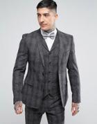 Rudie Skinny Nep Check Suit Jacket - Gray