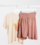 Fashionkilla Maternity Knit Running Short In Rose-pink
