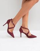 Carvela Cross Strap Pointed Heeled Shoe - Red