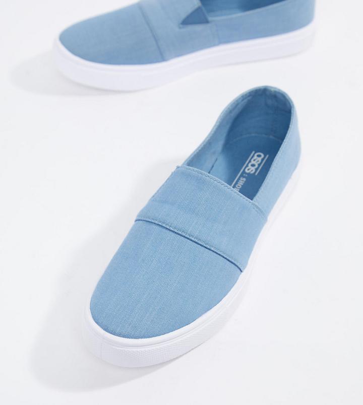 Asos Design Dodger Plimsolls-blue