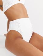 Asos Design Shell Embellished High Leg High Waist Bikini Bottom