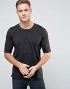 Sisley T-shirt With Back Raglan Detail - Black