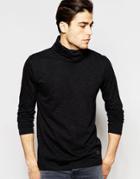 Minimum Long Sleeve Top With Cowl Neck - Black