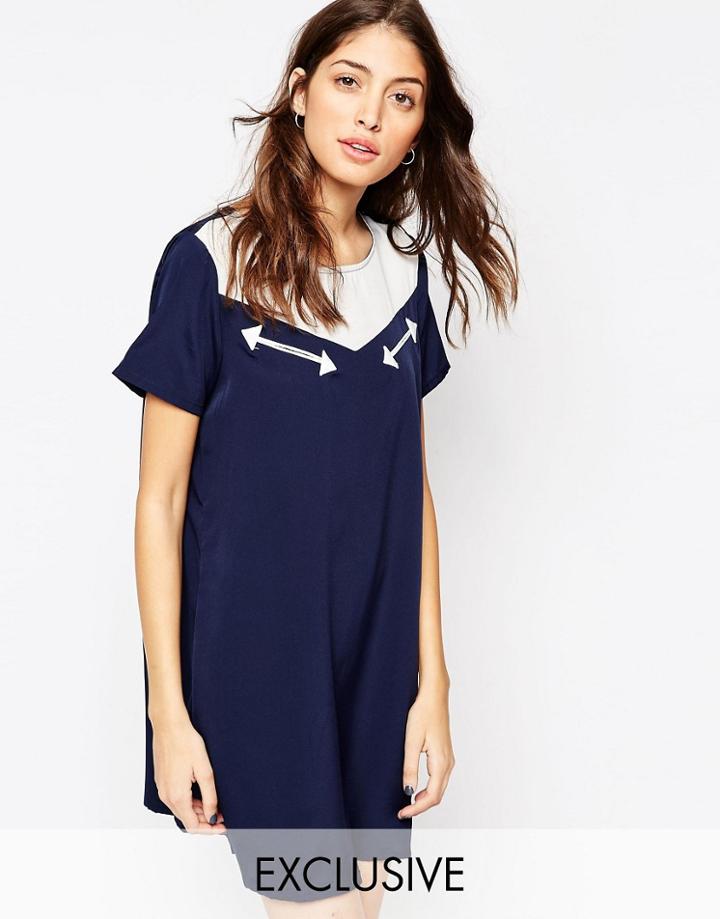 Noisy May Aubrey Western Arrow Dress - Black Iris