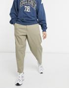 Asos Design Oversized Tapered Chino Pants In Beige-neutral