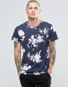 Religion T-shirt With All Over Floral Print - Black