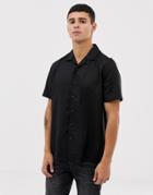 New Look Regular Fit Revere Collar Short In Black - Black