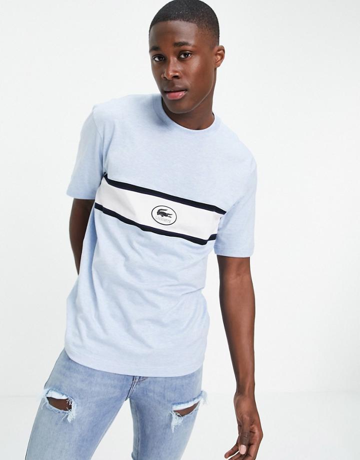 Lacoste Panel And Badge Crew Neck T-shirt-blues