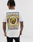 Asos Design Relaxed T-shirt With Large Back Tiger Print - White