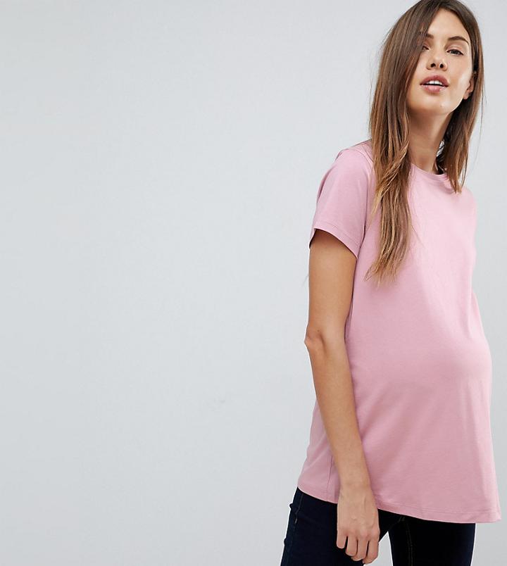 Asos Design Maternity Ultimate Crew Neck T-shirt - Pink
