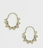 Kingsley Ryan Sterling Silver Gold Plated Spike Detail Hoop Earrings - Gold