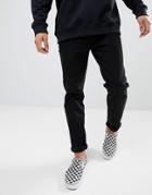 Asos Design Tapered Jeans In Black - Black
