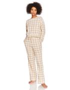 Steele Plaid Sweatpants In Ecru - Part Of A Set-white