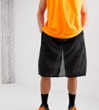 Reclaimed Vintage Shorts Skirt Panel In Black Mesh - Yellow