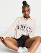 Missguided Oversized Sweatshirt With Polo Neck In Pink