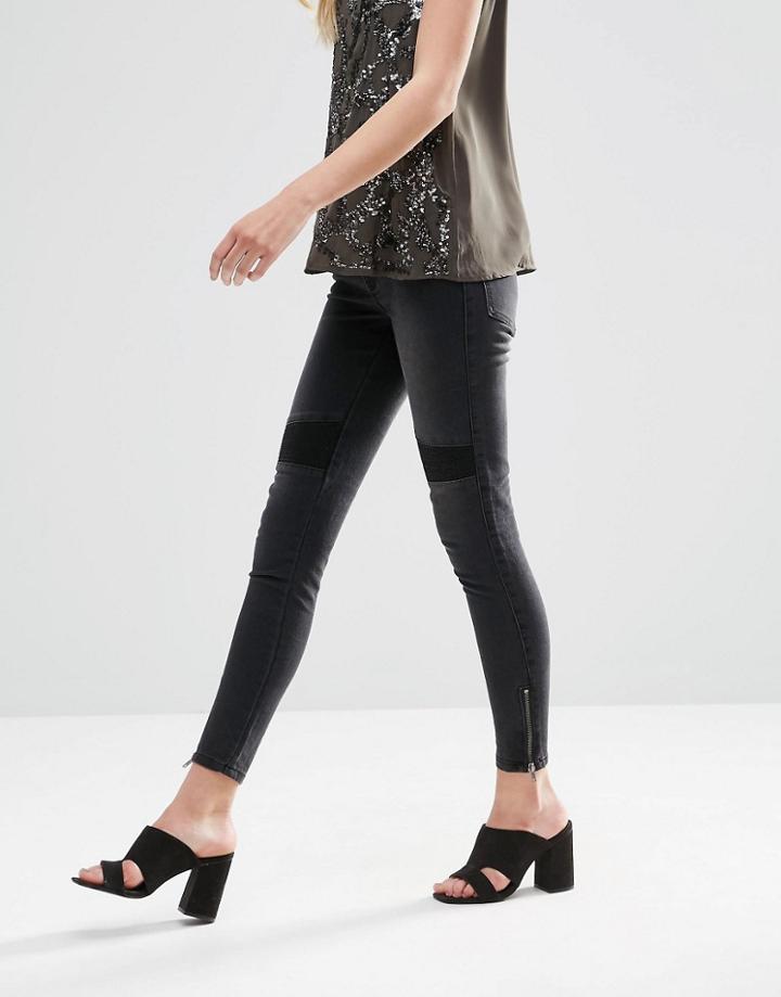 Vila Crush Panelled Skinny Jeans - Vila Crush Paneled